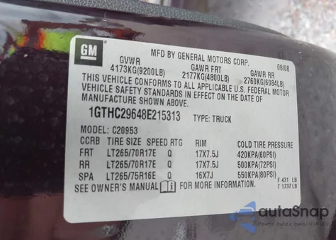 2008 GMC Sierra 2500Hd Sle2 z USA, uszkodzony, nr VIN 1GTHC29648E215313